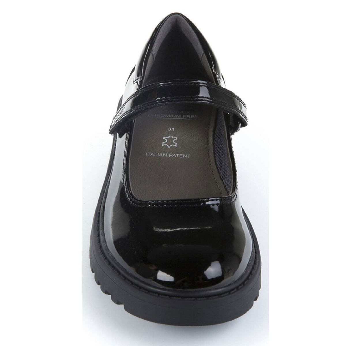 Geox Girls School Black Touch Fastening J Casey G. P Shoes