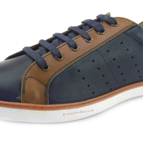 Silver Street Gower Casual Leather Lace Up Trainers Mens Shoes