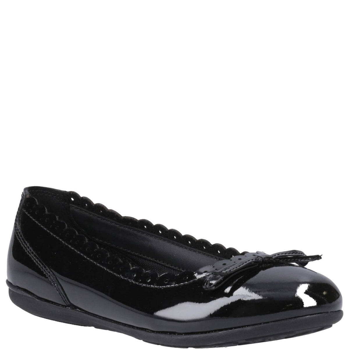 Hush Puppies Lillie Girls' Slip On Ballerina Patent School Shoes