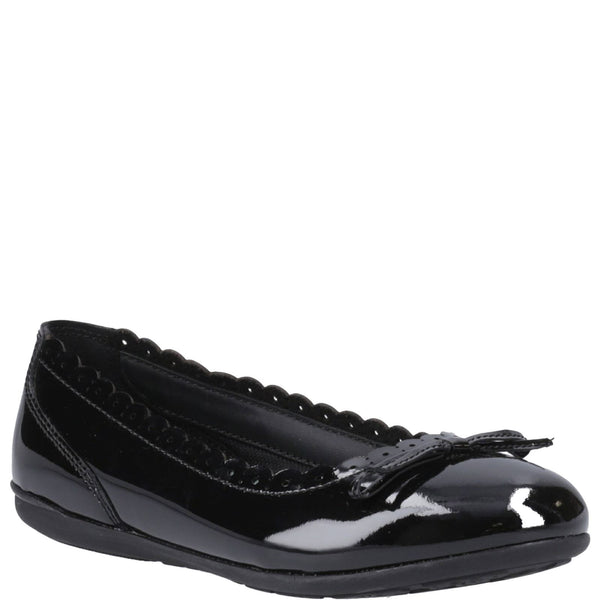 Hush Puppies Lillie Girls' Slip On Ballerina Patent School Shoes