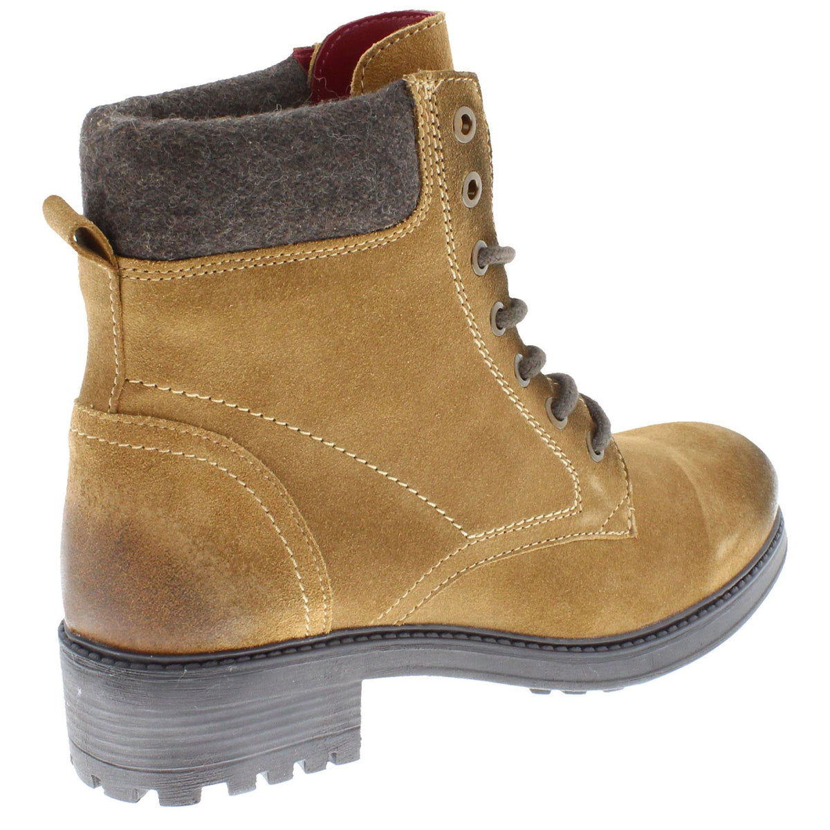 Frank James Warwick Suede Leather Womens Lace Up Block Heel Ankle Boots