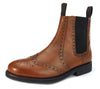 Frank James Benchgrade Evesham Leather Welted Chelsea Brogue Dealer Boots Rubber Sole