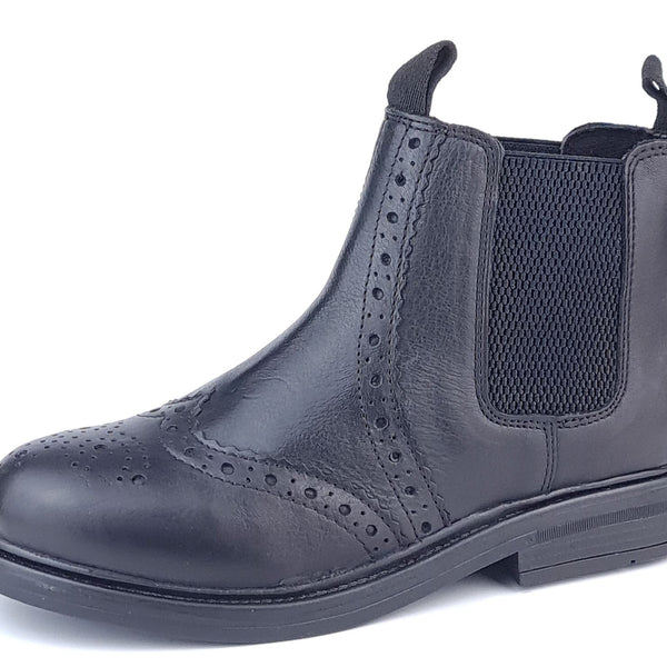 Frank James Wrexham Boys Girls Brogue Chelsea Leather Jodphur Ankle Pull On Boots