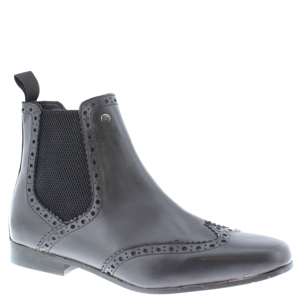 HX London Harlow Men's Leather Pointed Brogue Chelsea Boots