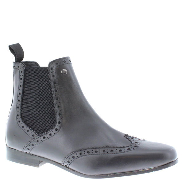 HX London Harlow Men's Leather Pointed Brogue Chelsea Boots