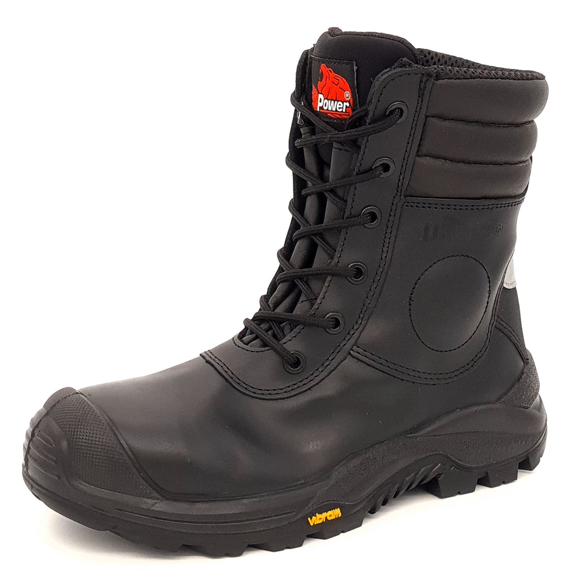 U-Power Leopard Leather Work Hi Leg Vibram Lace Up Toecap Midsole Work Boots