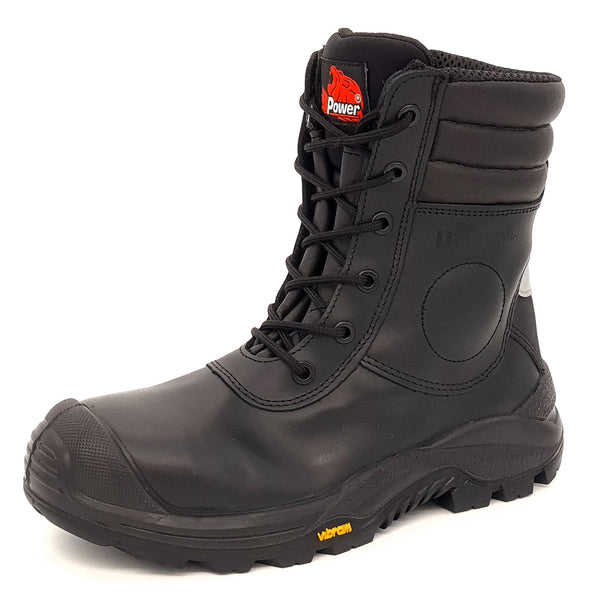 U-Power Leopard Leather Work Hi Leg Vibram Lace Up Toecap Midsole Work Boots