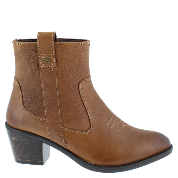 HX London Dakota Women's Leather Ankle Cowboy Boots