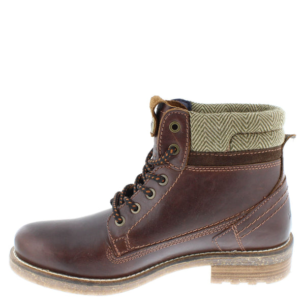 Wrangler Hill Tweed Lace Leather Combat Mens Boots