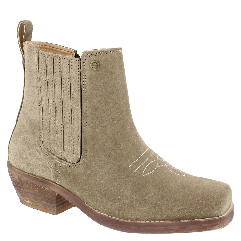 HX London Nashville Women's Leather Western Chelsea Boots