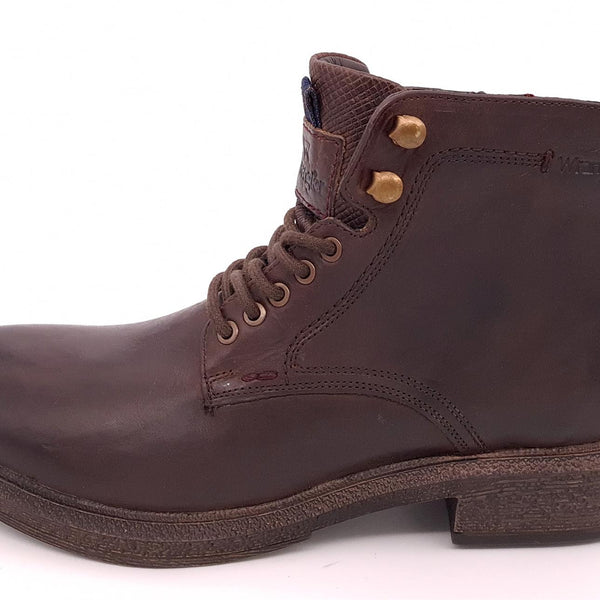 Wrangler Custom Leather Lace Zip Up Mens Combat Boots