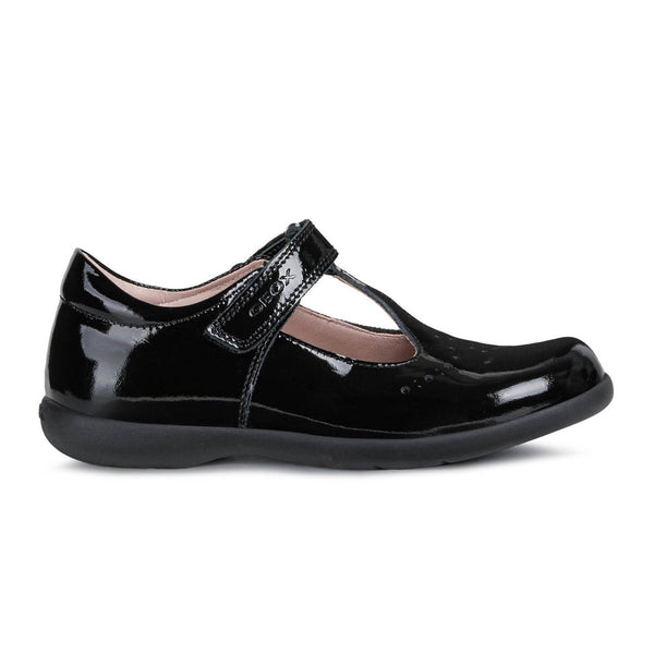 Geox Girls School Black Patent Buckle Naimara Girl Ballerina