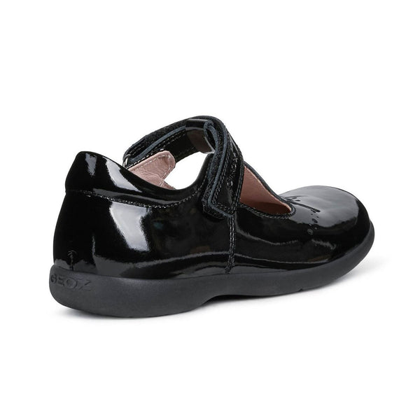 Geox Girls School Black Patent Buckle Naimara Girl Ballerina
