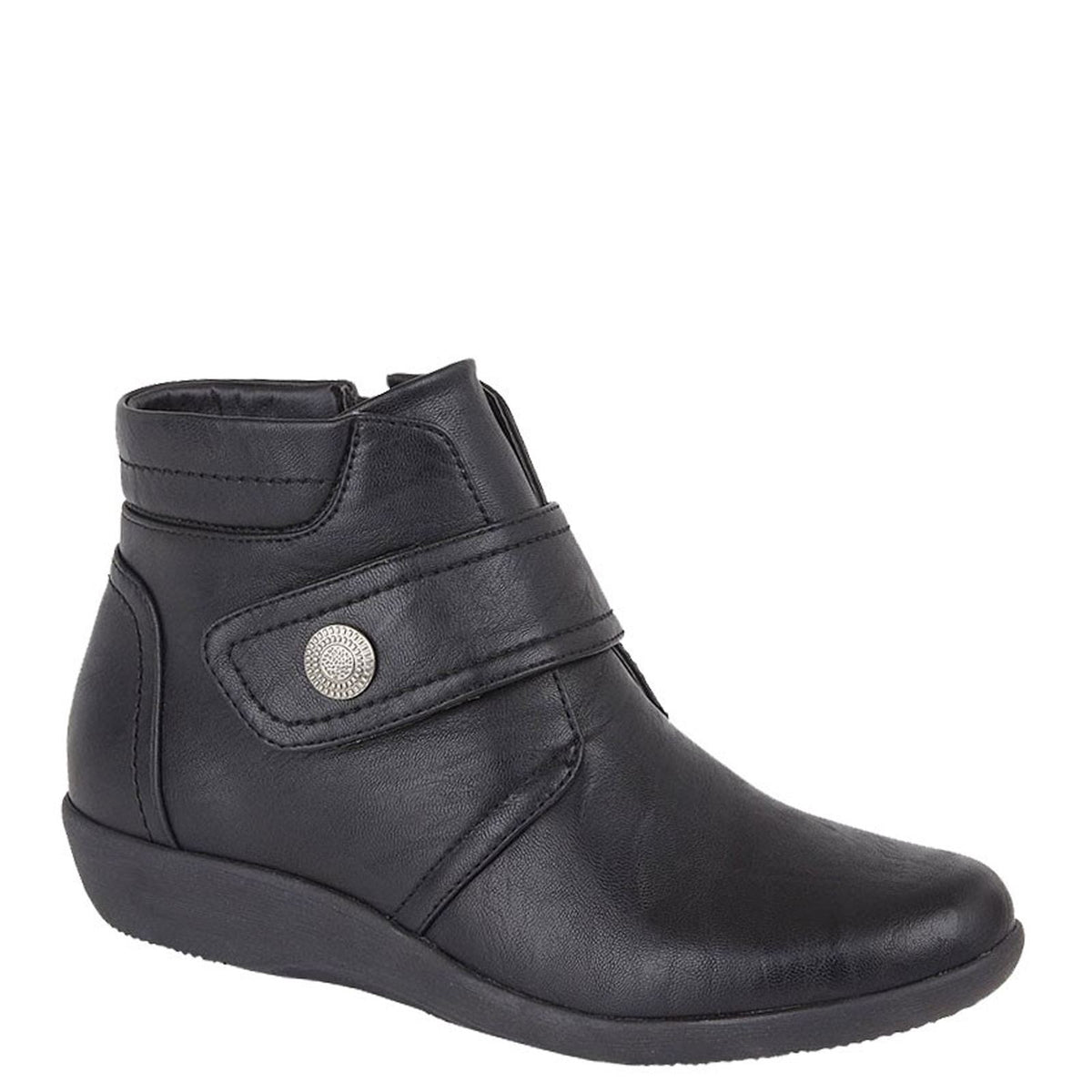 Boulevard L 444 X Wide Ee Fit Touch Fasten/Inside Zip Ankle Boots