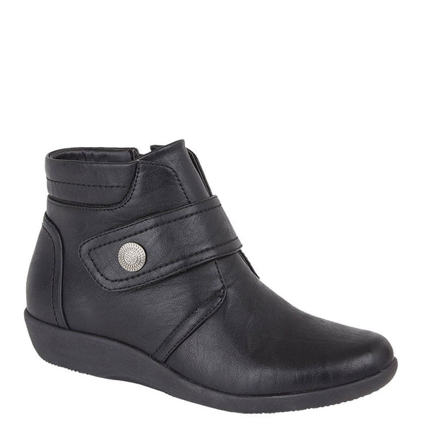 Boulevard L 444 X Wide Ee Fit Touch Fasten/Inside Zip Ankle Boots