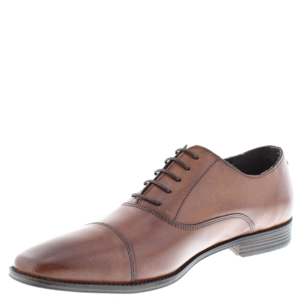 Thomas Crick Men's Leather Lace Up Oxford Cap Shoes