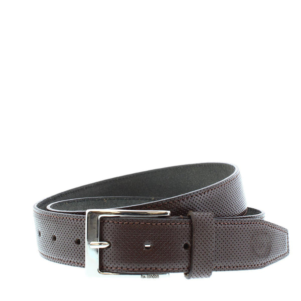 HX London Panama Men's Leather Pinhole Detail Belt