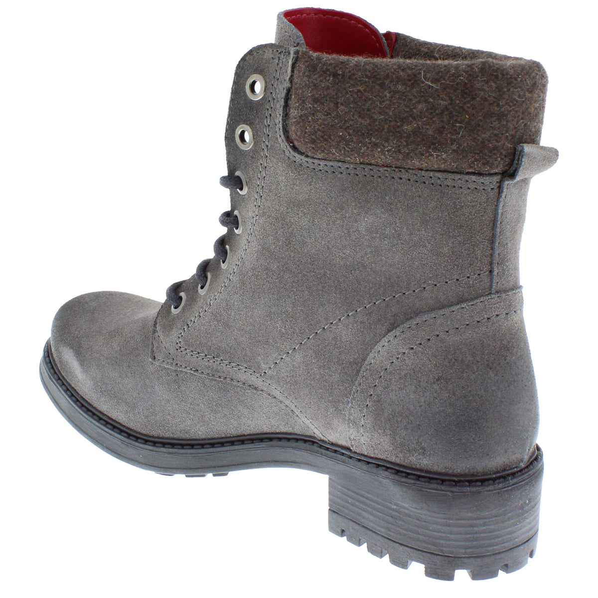 Frank James Warwick Suede Leather Womens Lace Up Block Heel Ankle Boots