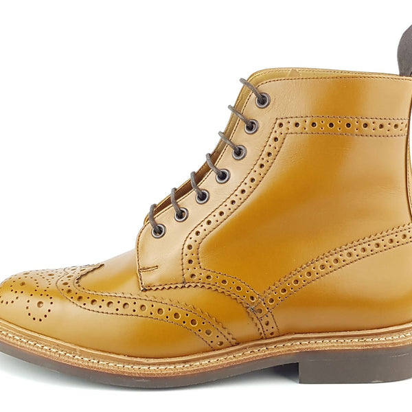 Charles Horrel England CH2009 Brogue Leather Welted Lace Mens Commando Boots