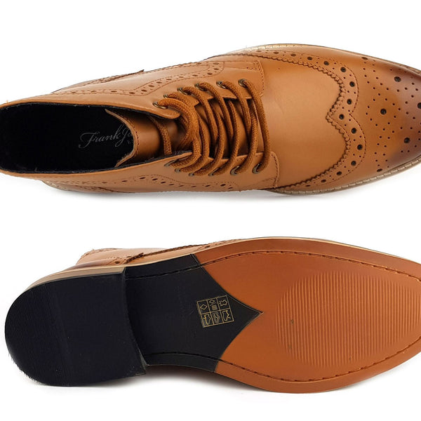 Frank James Kensington Mens Lace Brogue Leather Boots