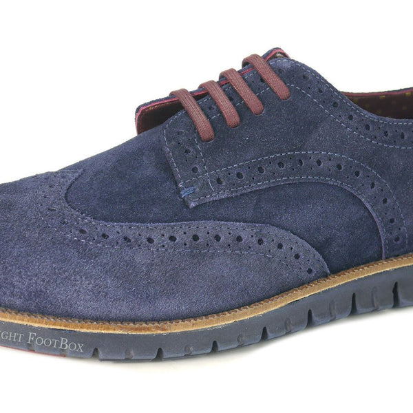 London Brogues Gatz Derby Suede Lightweight Flexible Mens Shoes