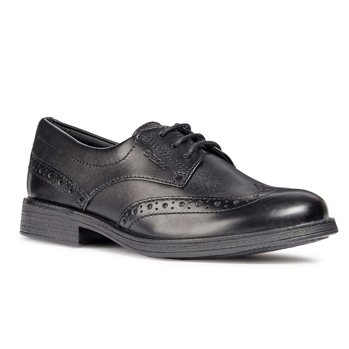 Geox Girls School Black Lace up J Agata D Shoes