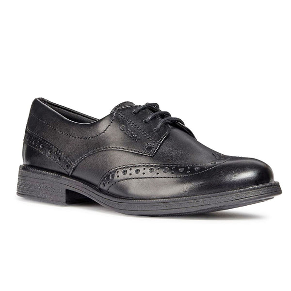 Geox Girls School Black Lace up J Agata D Shoes