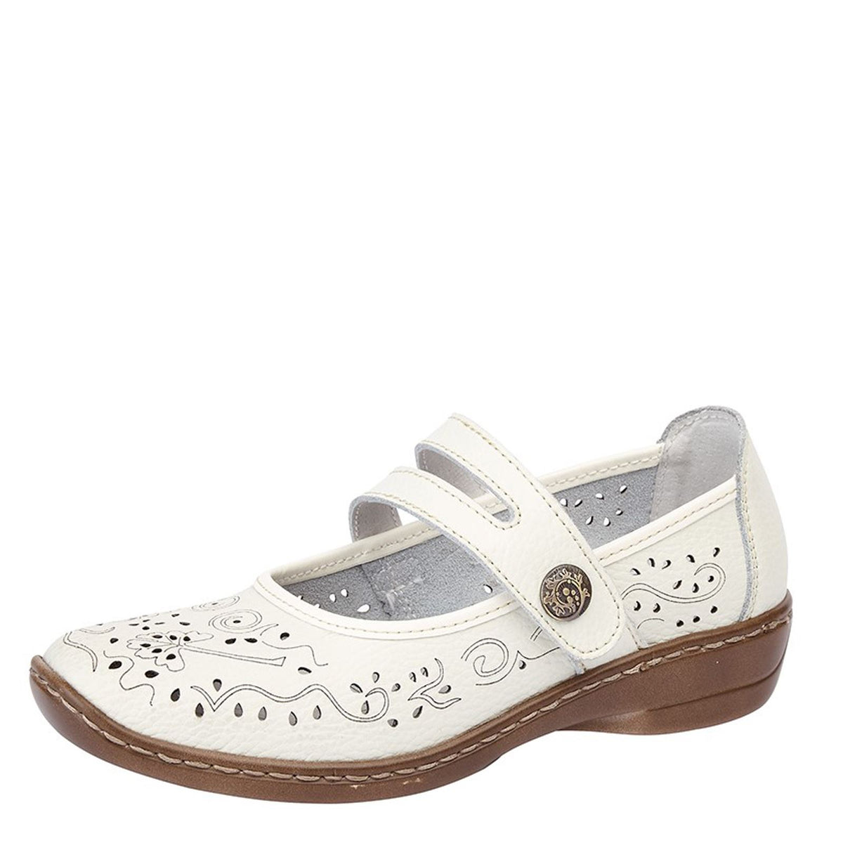 Boulevard L 394 Touch Fastening Perforated Bar Casual Sandals