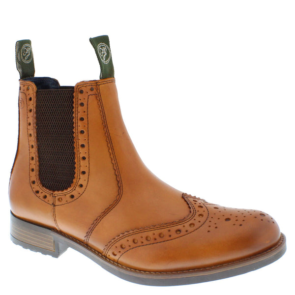 Frank James Chepstow Mens Brogue Chelsea Dealer Cleated Sole Leather Boots