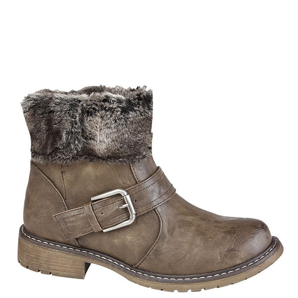 Cipriata Andreana Press Stud Fold Down Biker Style Ankle Boots