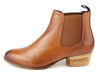 Frank James York Womans Pointed Leather Chelsea Pull On Ankle Heel Boots