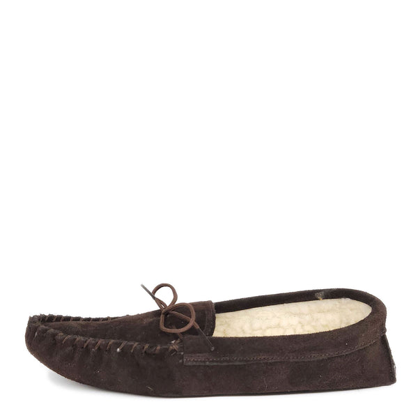 Coopers Suede Fleece Lined Soft Sole Mens Moccasin Slippers Made In England
