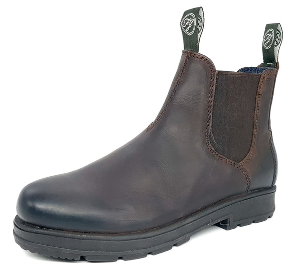 Frank James Braunton Greasy Brown Mens Chelsea Pull On Boots