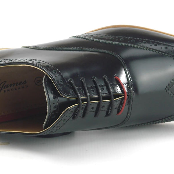 Frank James Norbury Leather Hi Shine Lace Up Mens Brogue Shoes