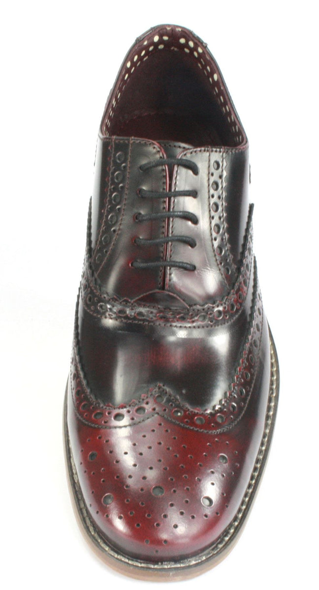 London Brogues Mens Leather Lace Up Wingtip Formal Gatsby Evening Brogue Shoes