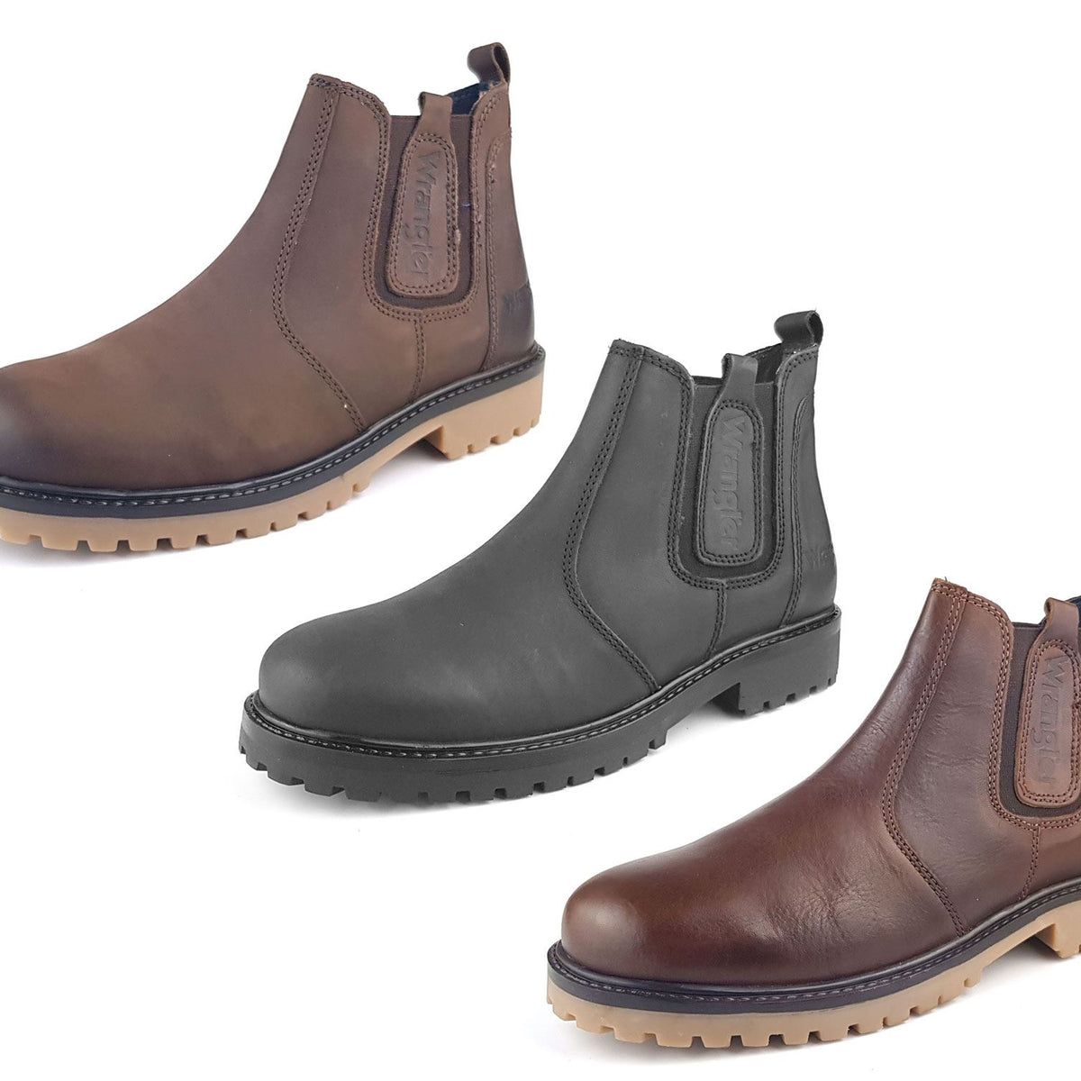 Wrangler Yuma Chelsea Ankle Leather Pull On Mens Boots