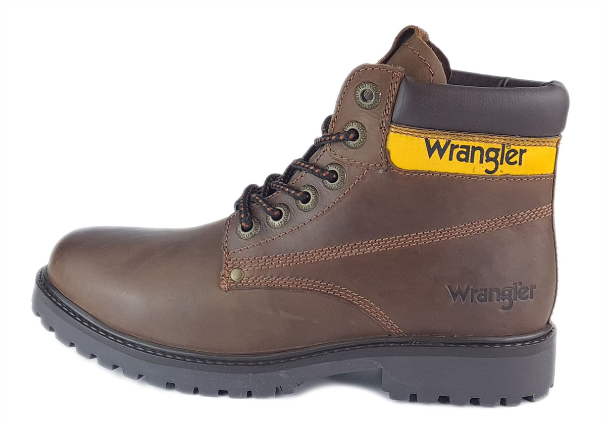 Wrangler Hunter Lace Up Mens Combat Leather Boots