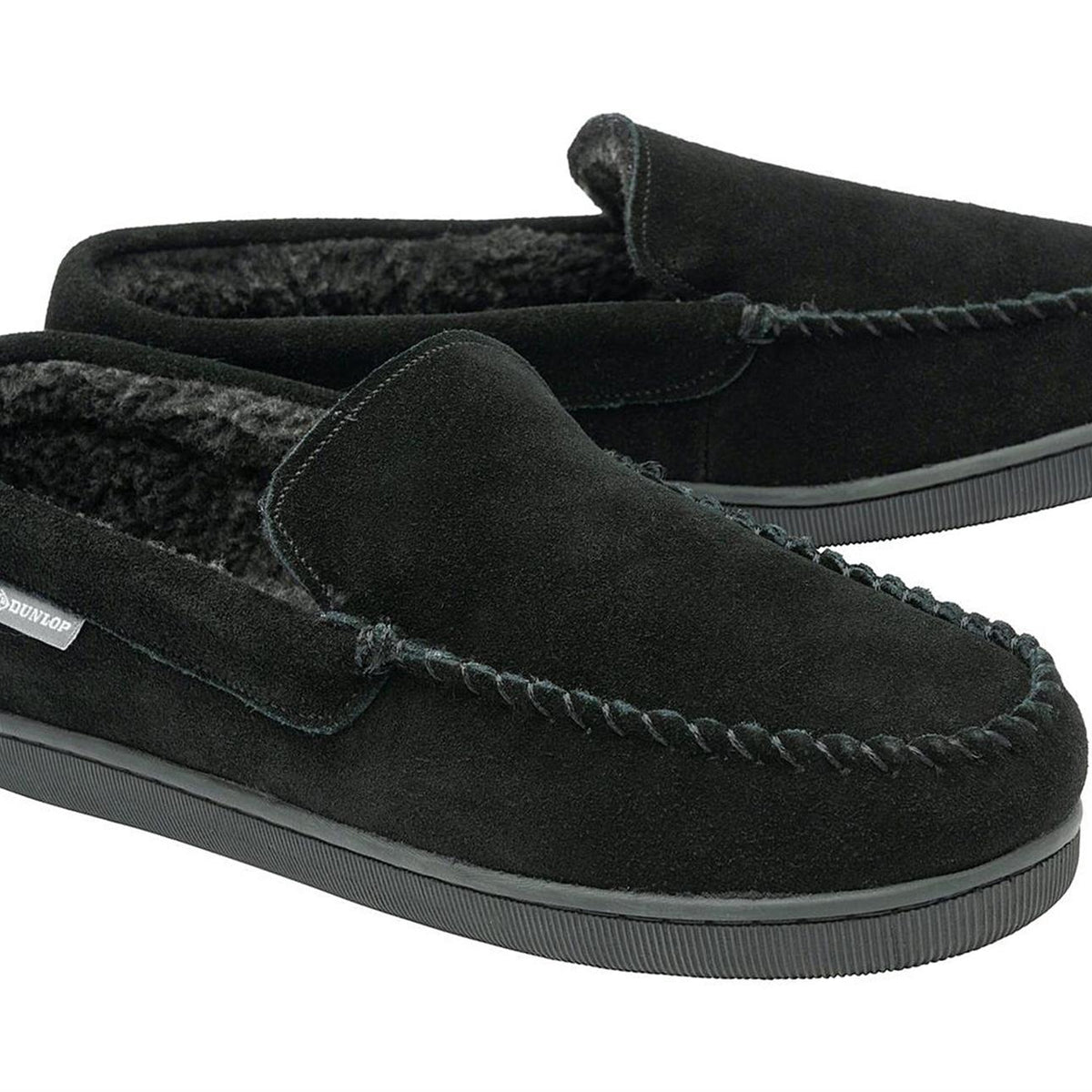 Dunlop Nathan Suede Leather Mens Memory Foam Loafer Slippers
