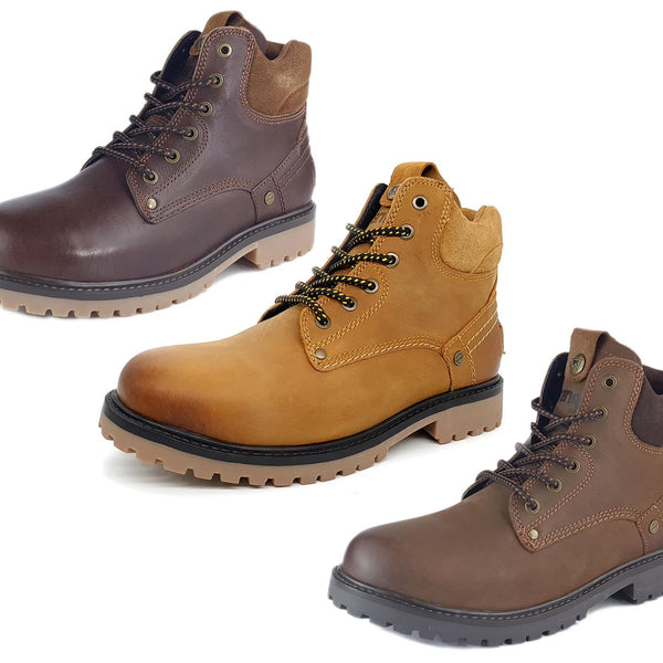 Wrangler Yuma Mens Leather Lace Casual Combat Boots