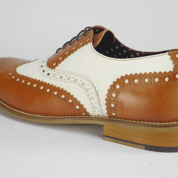 London Brogues Mens Leather Lace Up Wingtip Formal Gatsby Evening Brogue Shoes