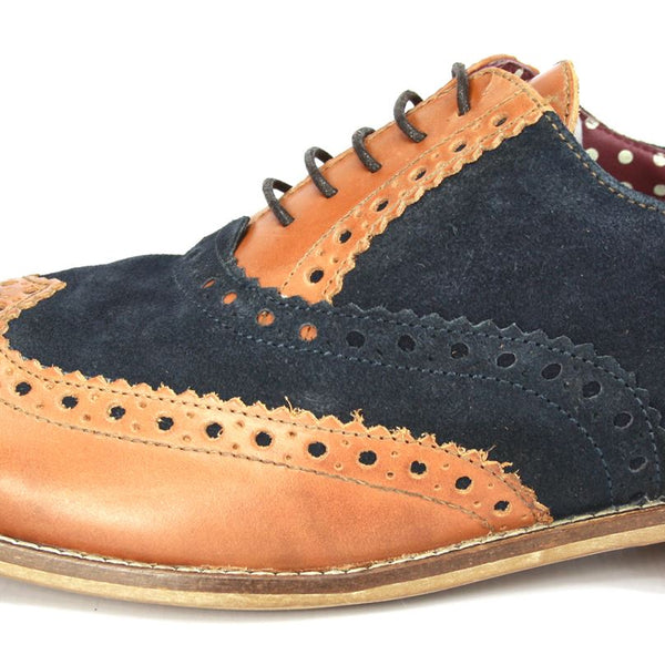 London Brogues Mens Leather Lace Up Wingtip Formal Gatsby Evening Brogue Shoes