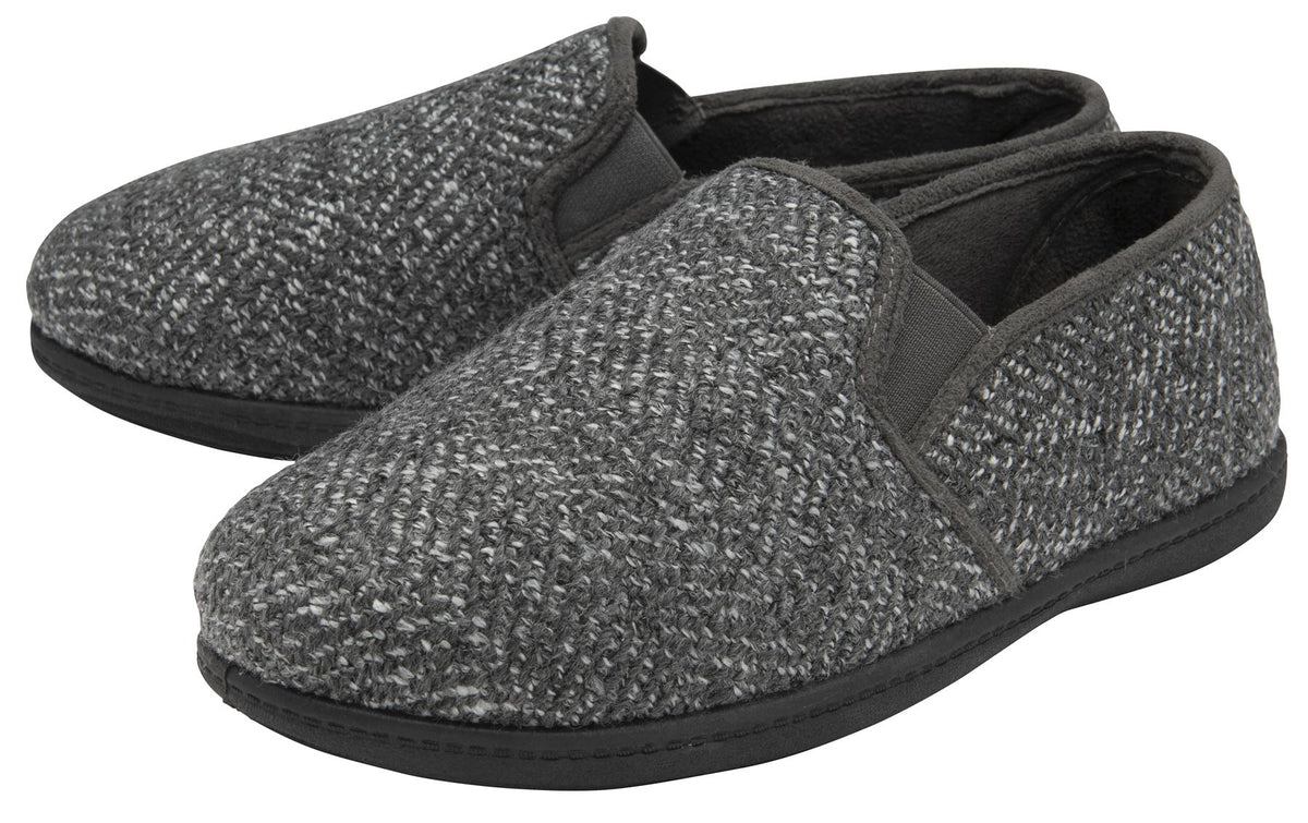 Dunlop Joel Mens Moccasin Slippers Twin Gusset Memory Foam