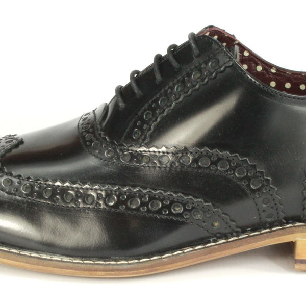London Brogues Mens Leather Lace Up Wingtip Formal Gatsby Evening Brogue Shoes