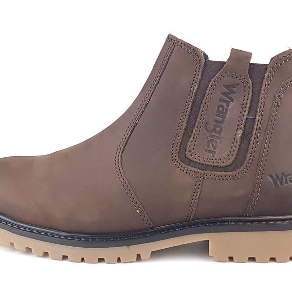 Wrangler Yuma Chelsea Ankle Leather Pull On Mens Boots