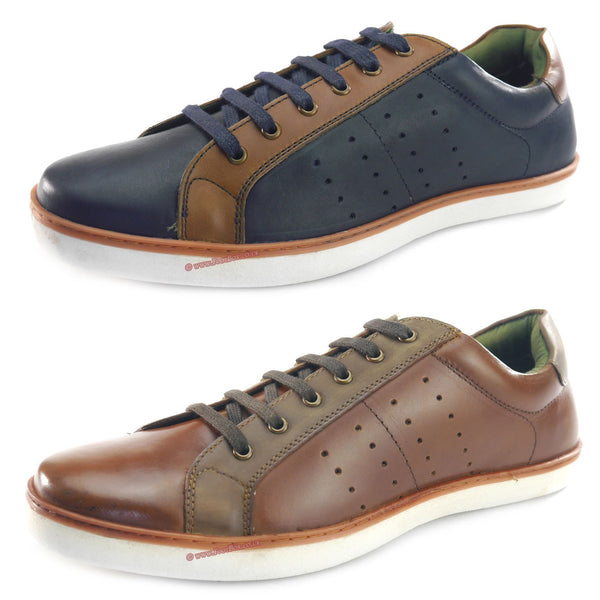Silver Street Gower Casual Leather Lace Up Trainers Mens Shoes