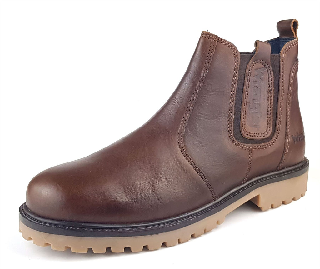 Wrangler Yuma Chelsea Ankle Leather Pull On Mens Boots