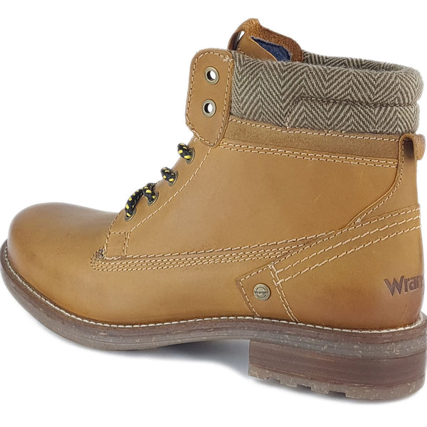 Wrangler Hill Tweed Lace Leather Combat Mens Boots