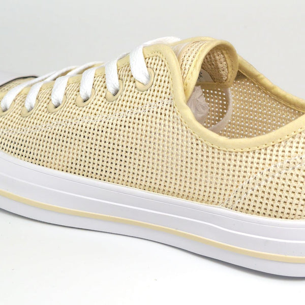 Converse Womans Canvas Mesh Lace Up Beige Trainers
