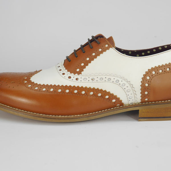 London Brogues Mens Leather Lace Up Wingtip Formal Gatsby Evening Brogue Shoes