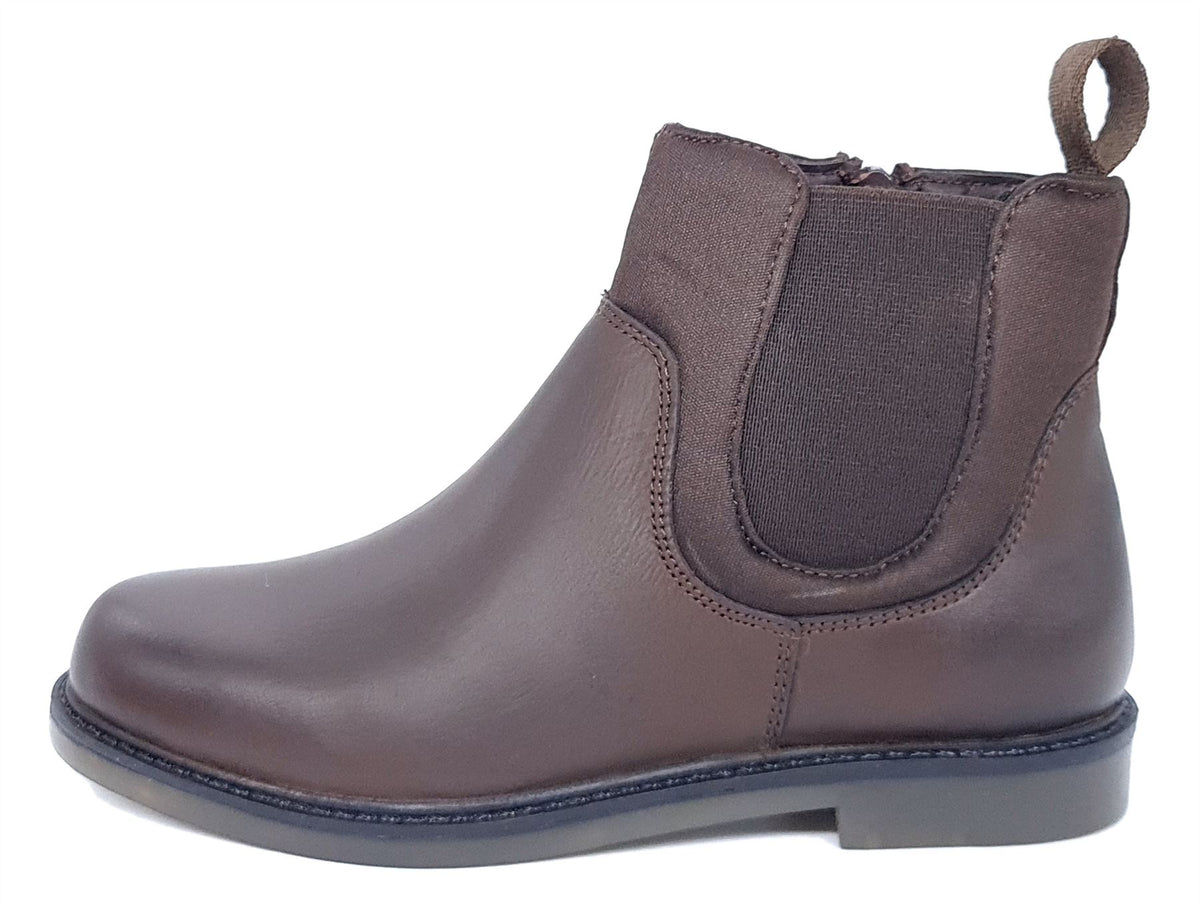 Frank James Epsom Boys Leather Neoprene Zip Up Chelsea Boots